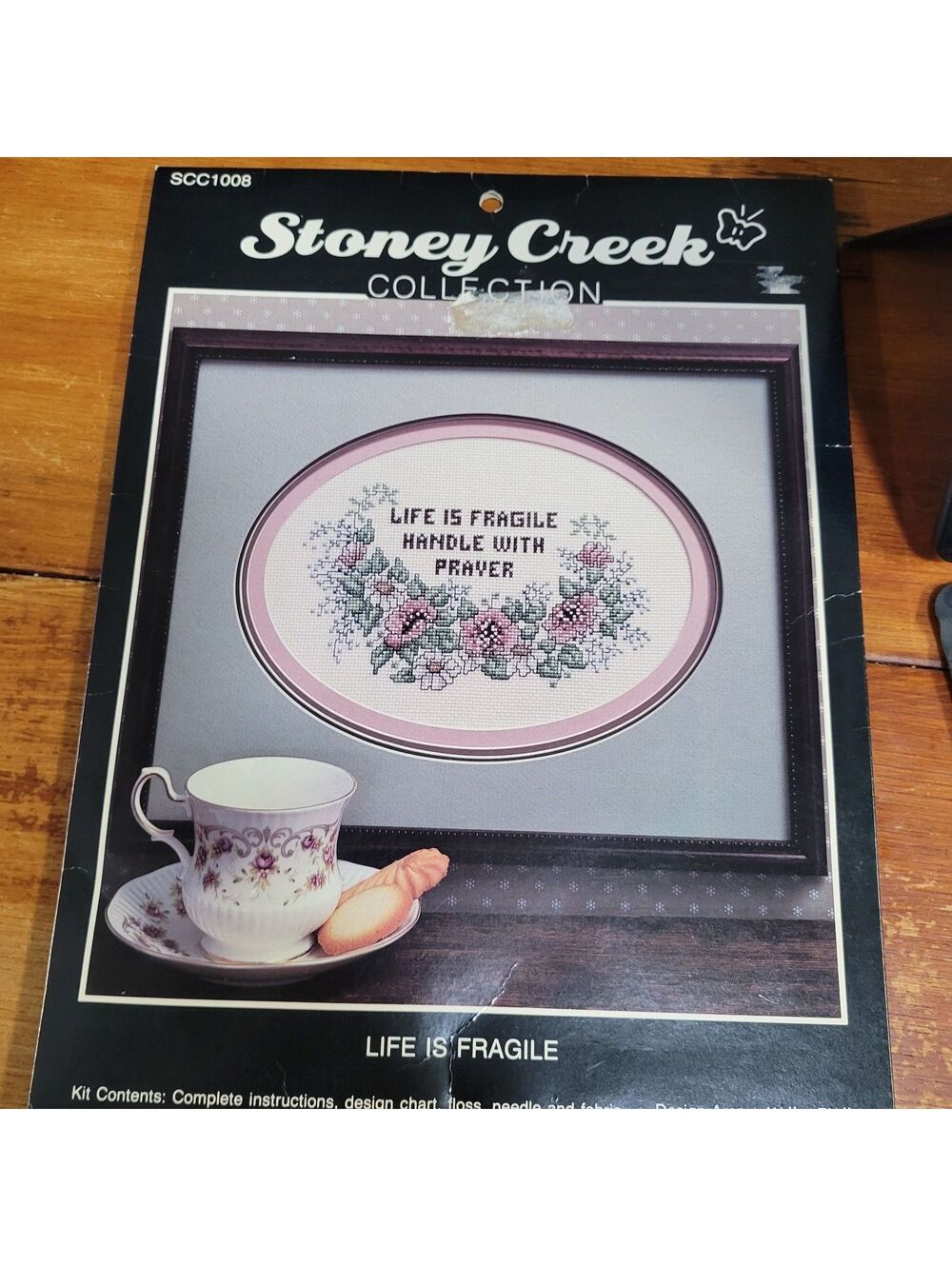Vintage "Life is Fragile" Stoney Creek Collection Counted Cross Stitch Kit NOS